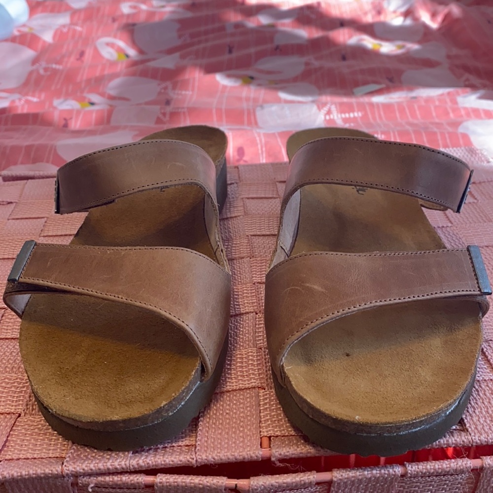 Naot Leather Slip On Sandals